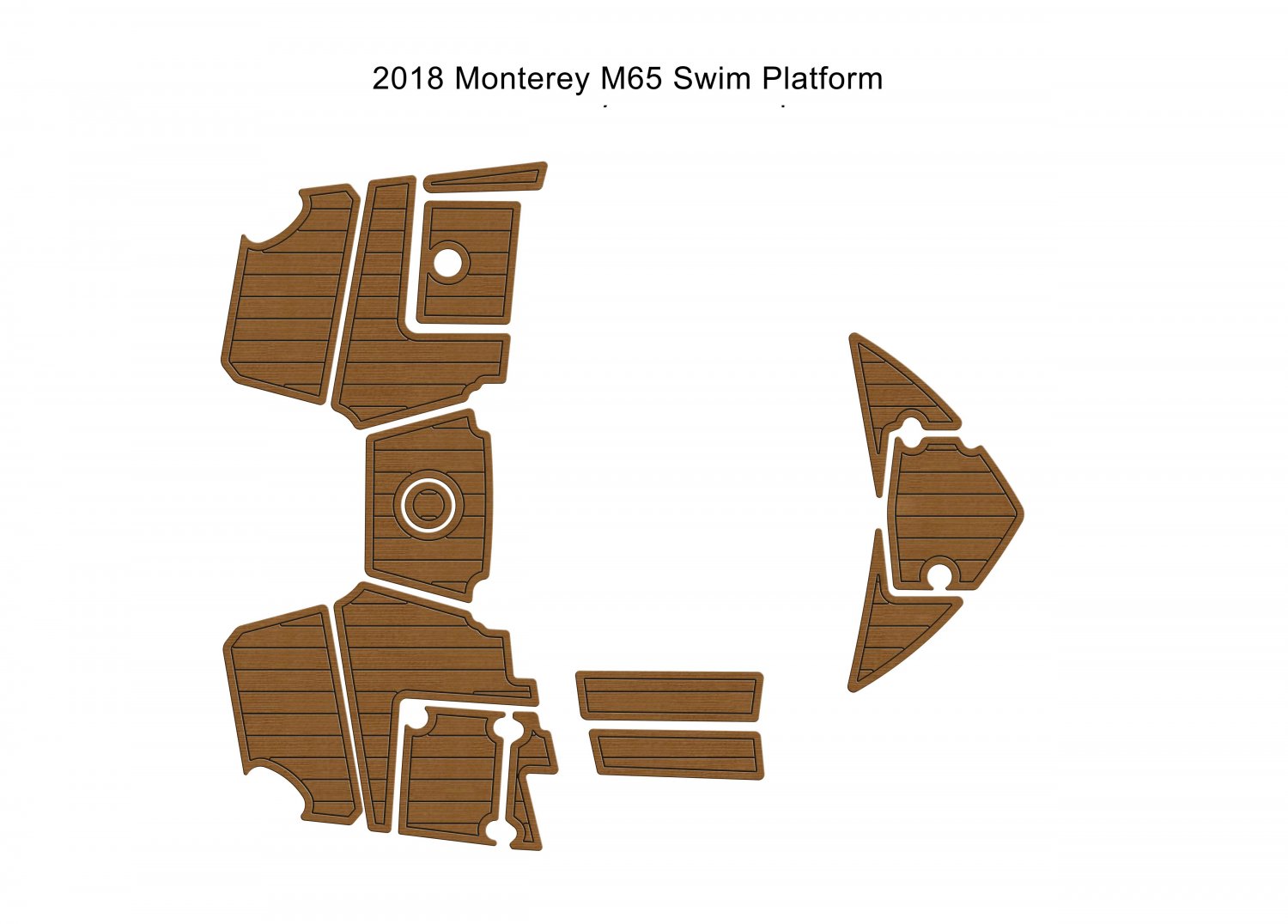 2018 Monterey M65 Swim Platfrom Step Pad Boat EVA Foam Faux Teak Deck Floor Mat
