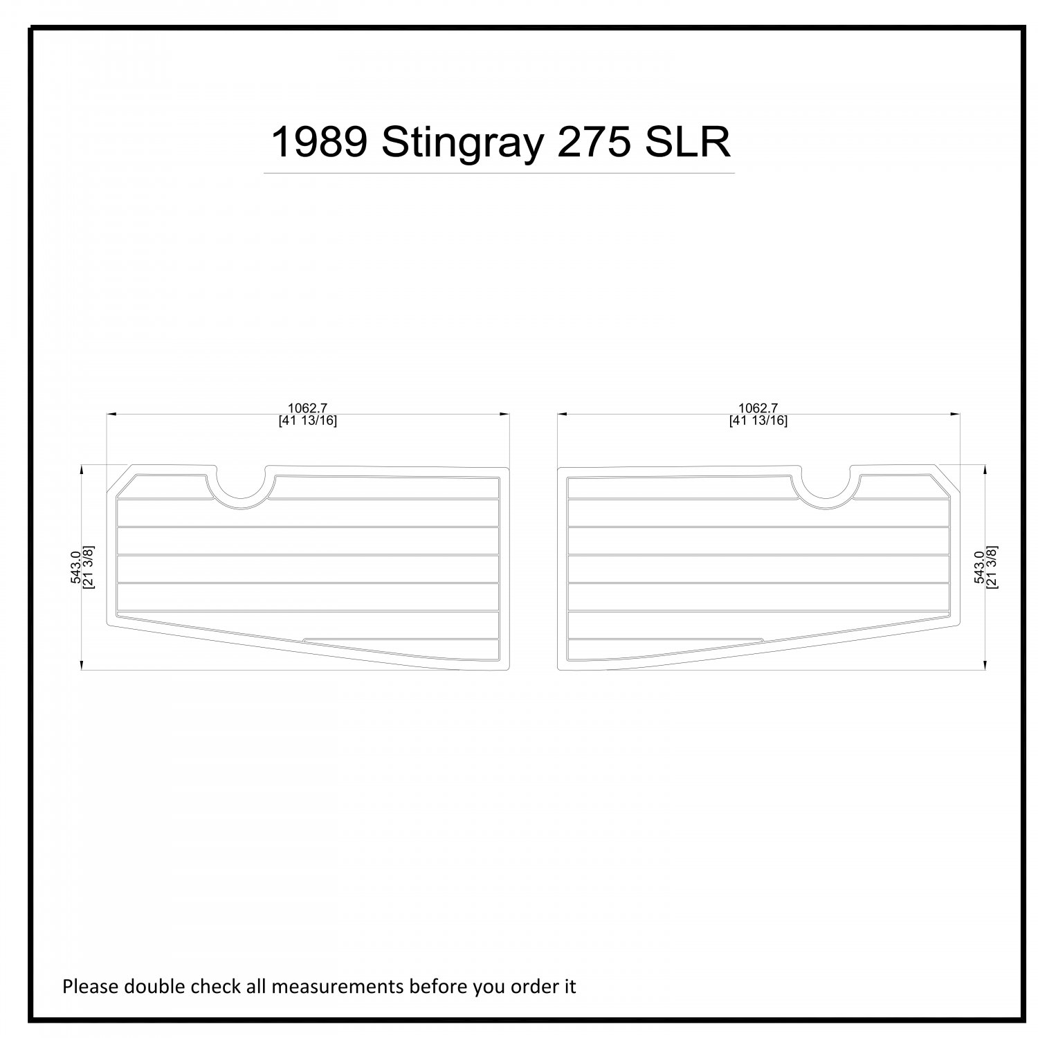 1989 Stingray 275 SLR Swim Platform Boat EVA Faux Foam Teak Deck Floor Pad