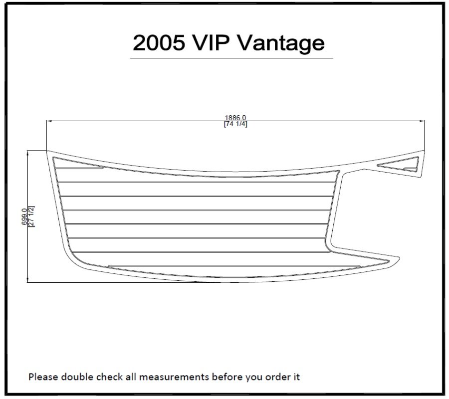 2005 VIP Vantage Swim Platform Pad Boat EVA Teak Decking 1/4" 6mm