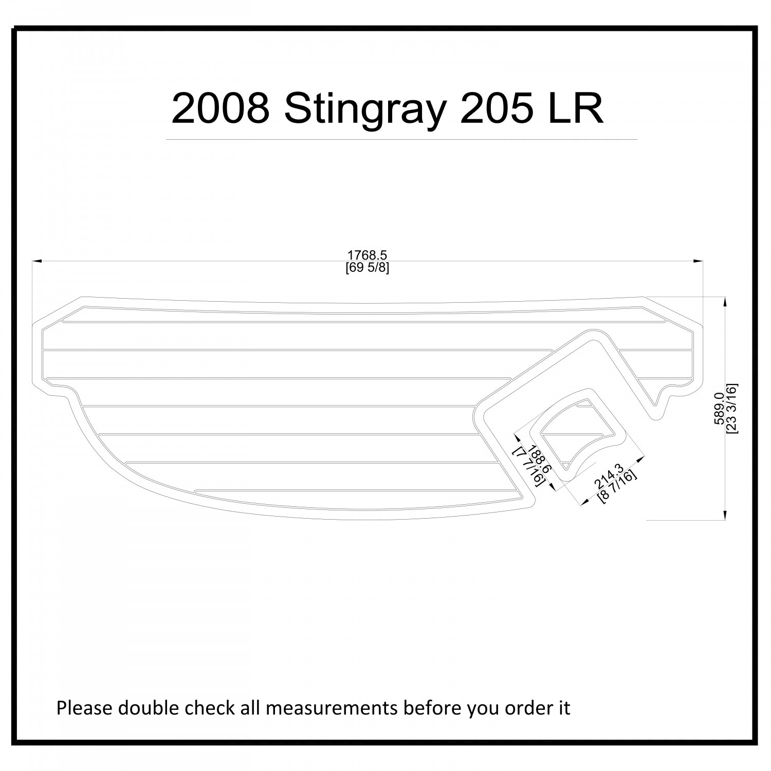 2008 Stingray 250 LR Swim Platform Boat EVA Faux Foam Teak Deck Floor Pad