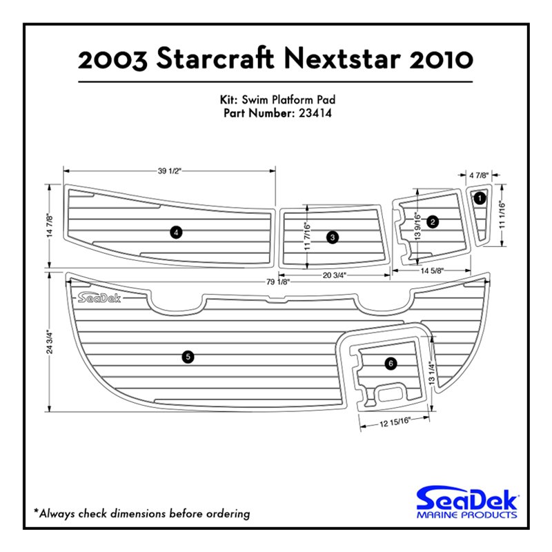 2003 Starcraft Nextstar 2010 Swim Platform Pad Boat EVA Teak Decking 1/4" 6mm