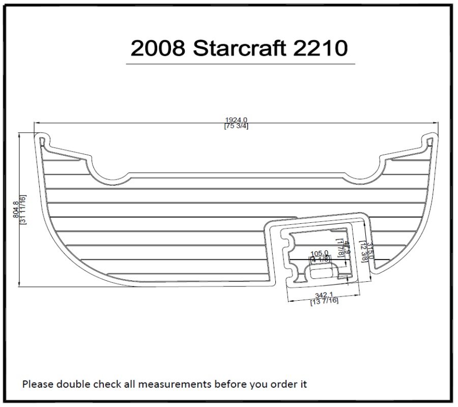 2008 Starcraft 2210 Swim Platform Pad Boat EVA Teak Decking 1/4" 6mm