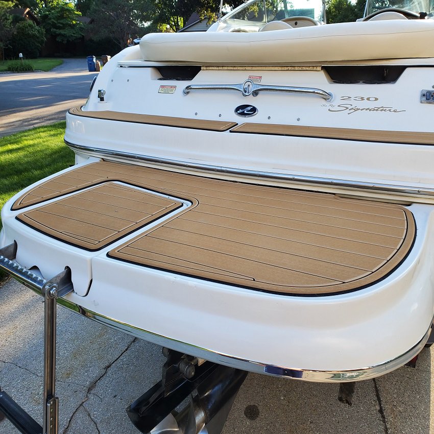 1991 SeaRay Express Swim Step Cockpit Boat EVA Faux Foam Teak Deck