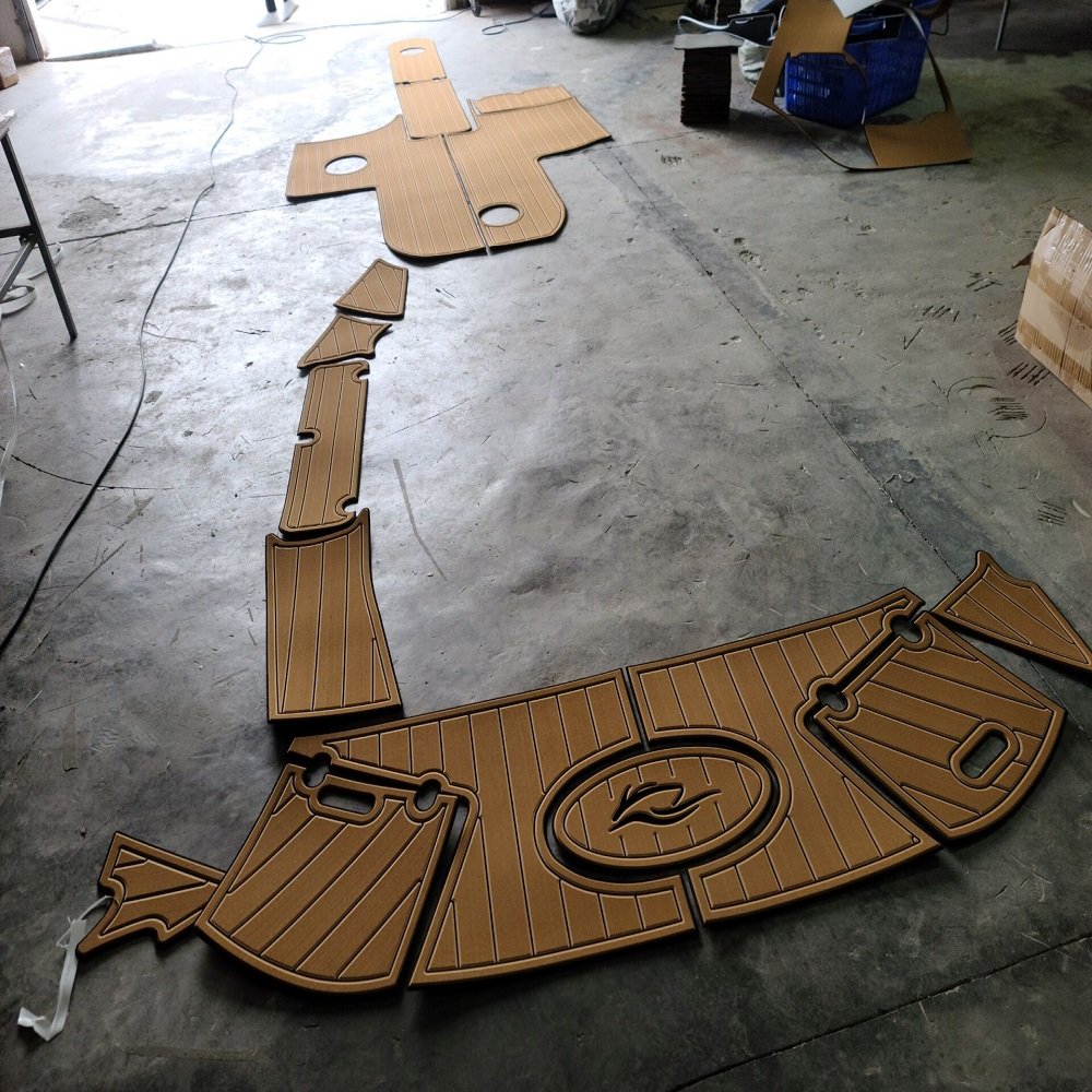 2003 Rinker Fiesta Vee 270 Swim Platform Cockpit Pad Boat EVA Teak