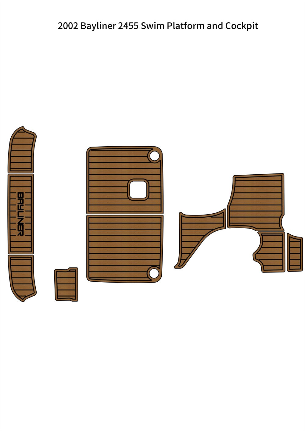 2002 Bayliner 2455 Swim Platform Cockpit Boat EVA Foam Teak Deck Floor Pad Mat
