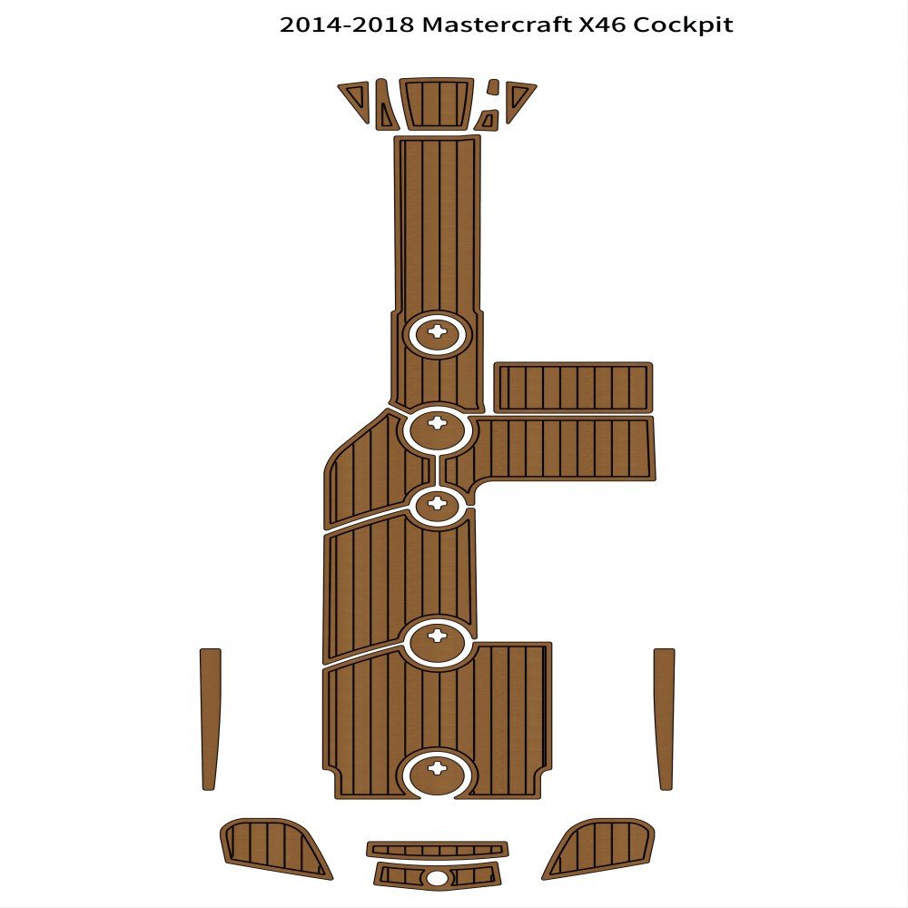 2014-2018 Mastercraft X46 Cockpit Boat EVA Faux Foam Teak Deck Floor Pad