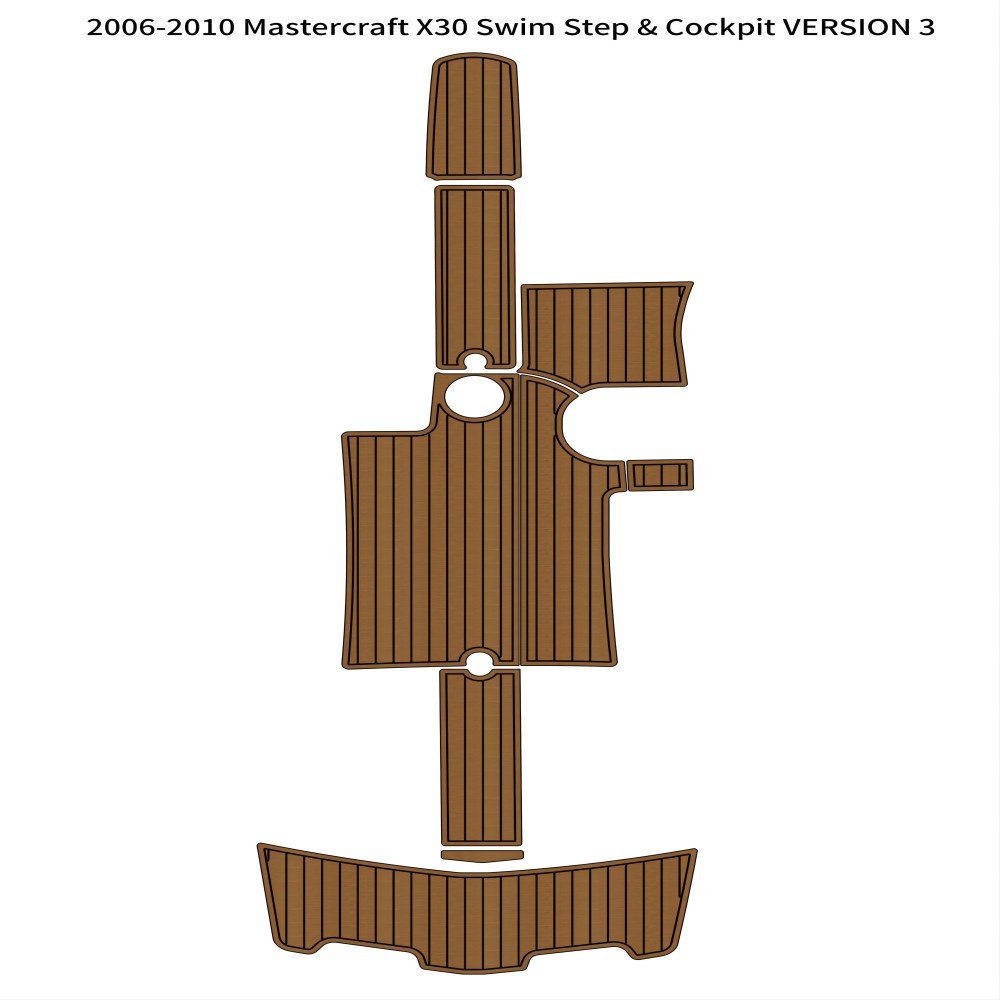 2006-2010 Mastercraft X30 Swim Step Cockpit VERSION 3 Pad Boat EVA Teak Floor