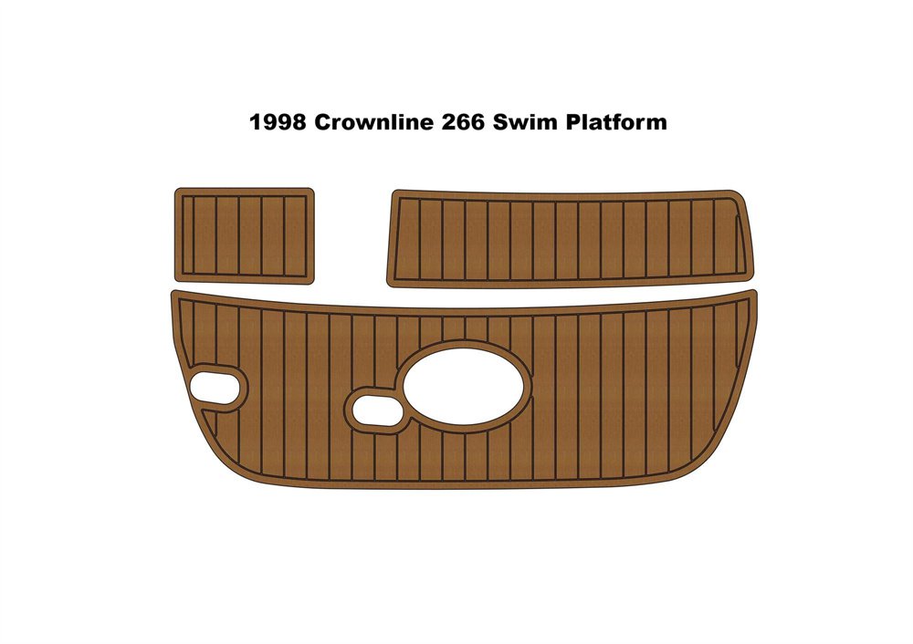 1998 Crownline 266 Swim Platform Boat EVA Faux Foam Teak Deck Deck Floor Pad Mat