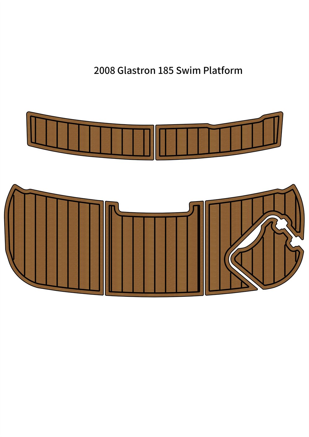 2008 Glastron 185 Swim Platform Step Pad Boat EVA Foam Faux Teak Deck Floor Mat