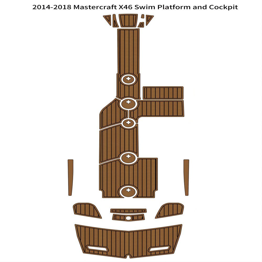 2014-2018 Mastercraft X46 Swim Platform Cockpit Pad Boat EVA Foam Teak Floor Mat