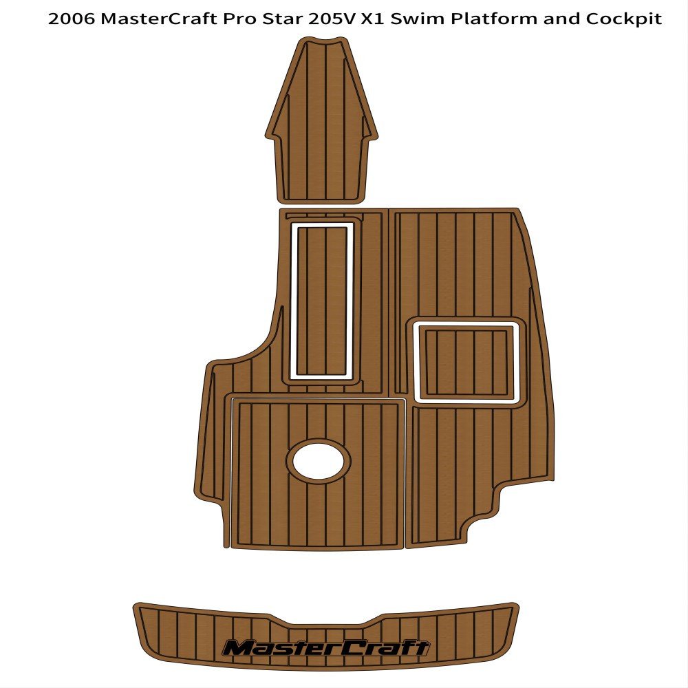 2006 MasterCraft Pro Star 205V X1 Swim Platform Cockpit Pad Boat EVA Teak Floor