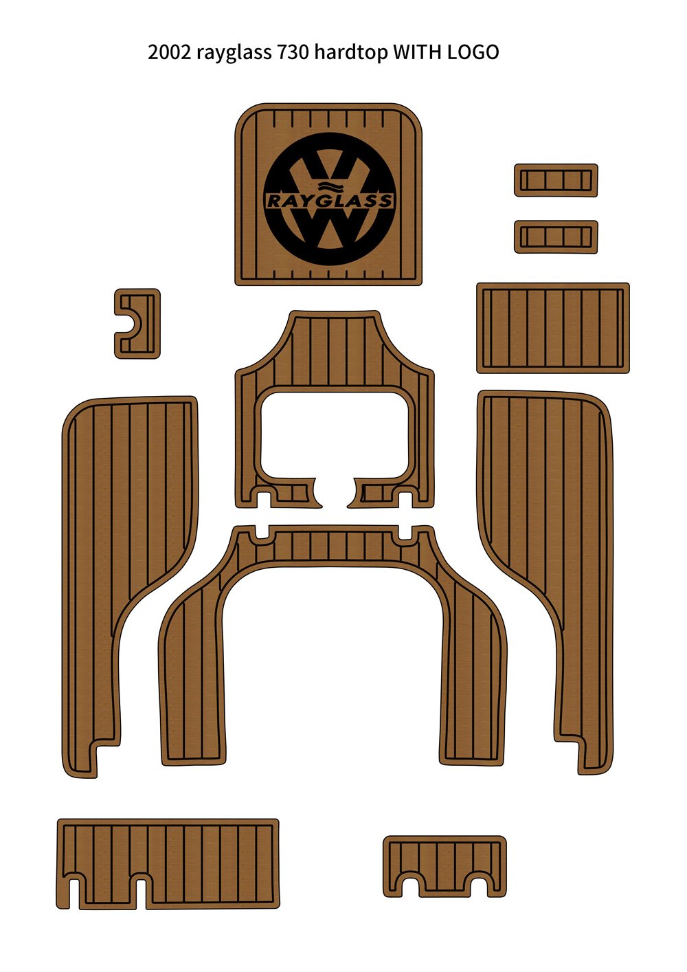 2002 Rayglass 730 Hardtop Swim Platform Cockpit Pad Boat EVA Foam Teak Floor Mat