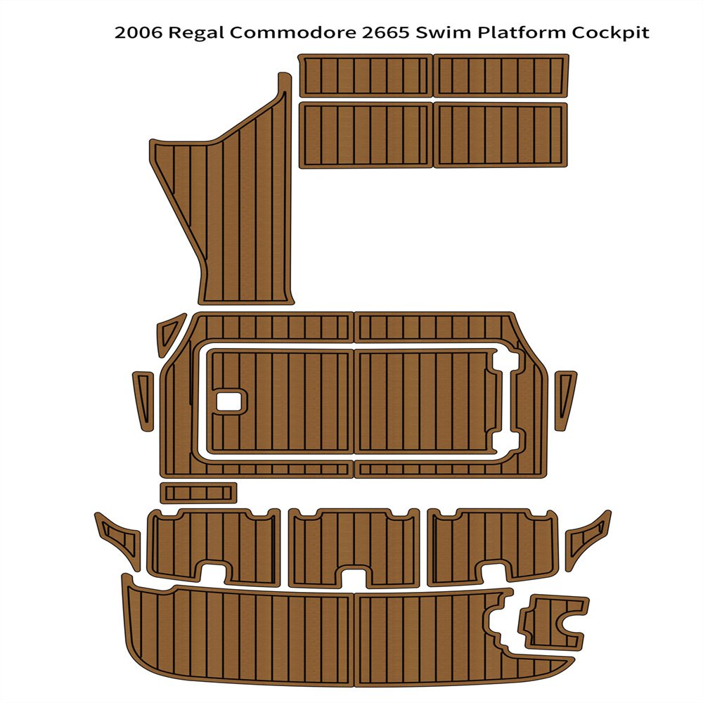 2006 Re-gal Commodore 2665 Swim Platform Cockpit Pad Boat EVA Foam Teak Floor