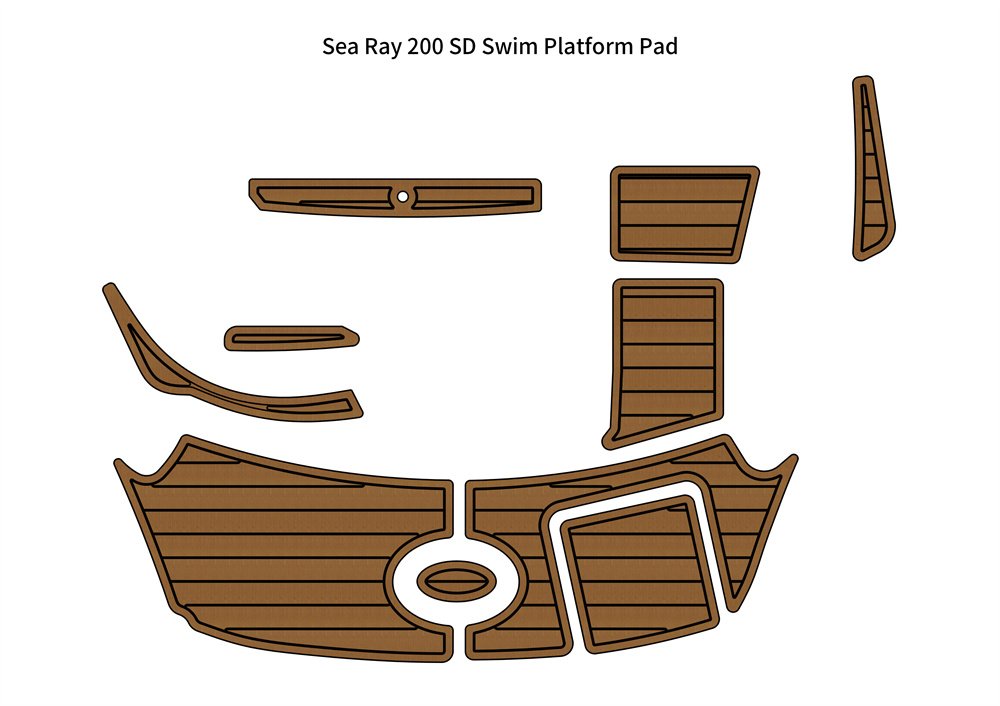 Sea Ray 200 SD Swim Platform Pad Boat EVA Foam Faux Teak Deck Floor Mat Flooring