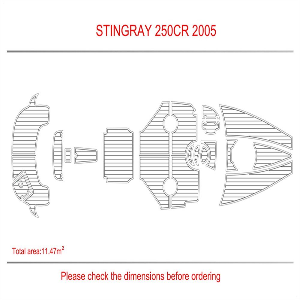 2005 Stingray 250 CR Swim Platform Cockpit Pad Boat EVA Foam Teak Deck Floor Mat
