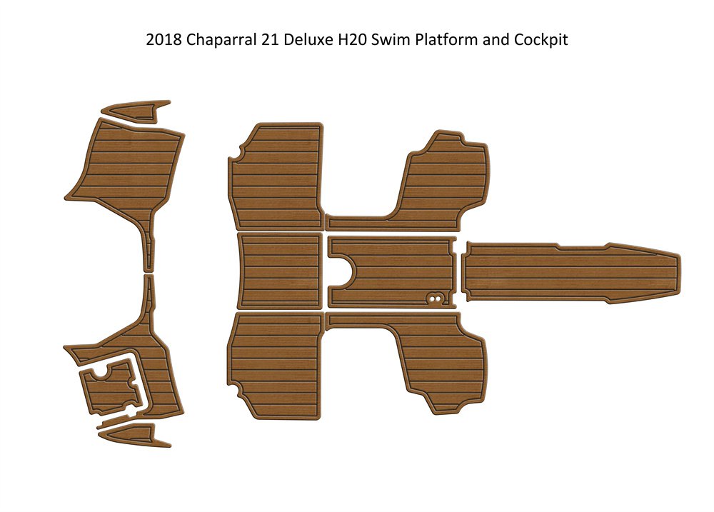 2018 Chaparral 21 Deluxe H20 Swim Platform Cockpit Boat EVA Foam Teak Floor Pad