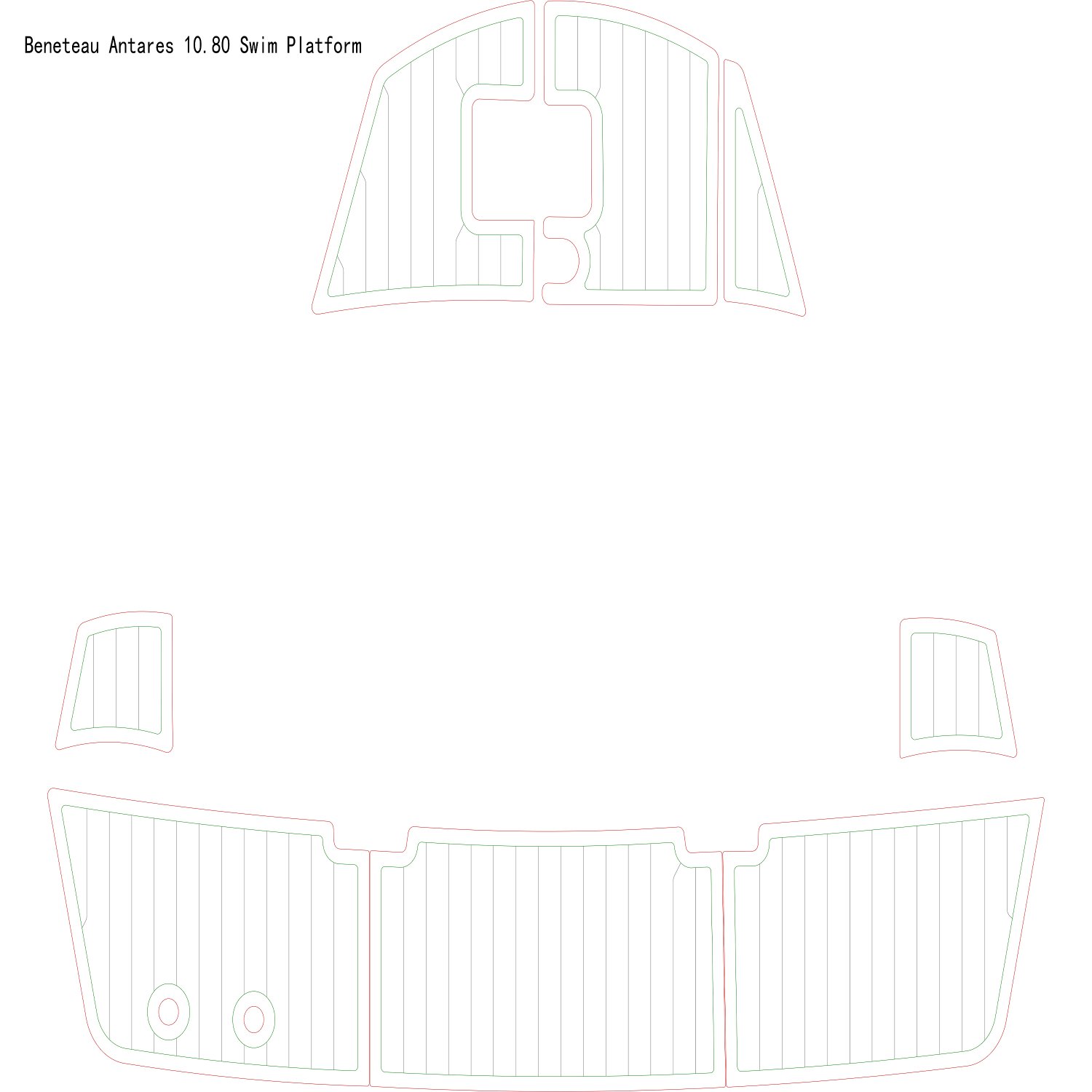 Beneteau Antares 10.80 Swim Platform Step Pad Boat EVA Faux Teak Deck Floor Mat