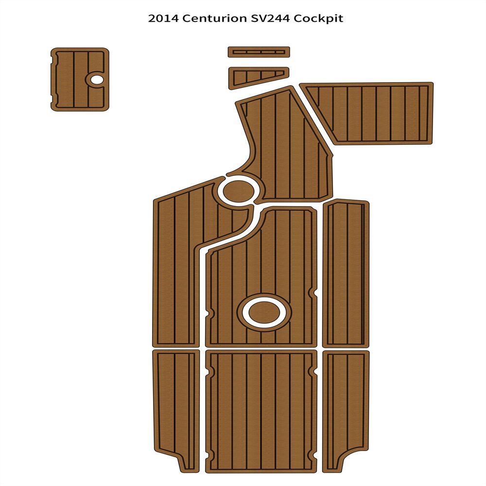 2014 Centurion SV244 Cockpit Pad Boat EVA Foam Faux Teak Floor Mat Flooring