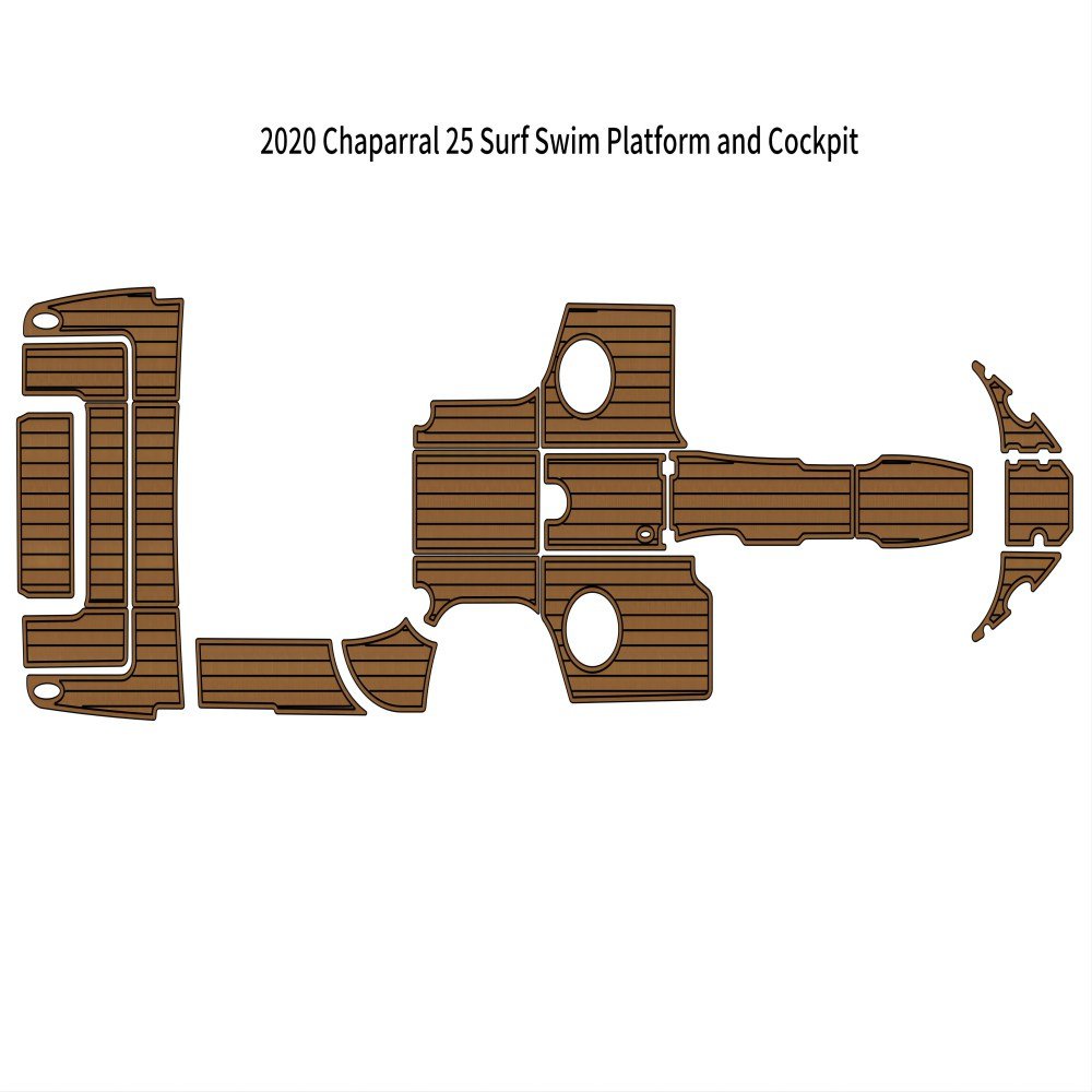 2020 Chaparral 25 Surf Swim Platform Cockpit Boat EVA Foam Faux Teak Floor Pad