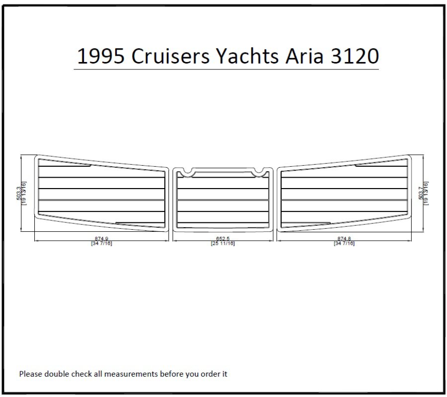 1995 Cruisers Yachts Aria 3120 Swim Platform Pad Boat EVA Foam Teak Floor Mat