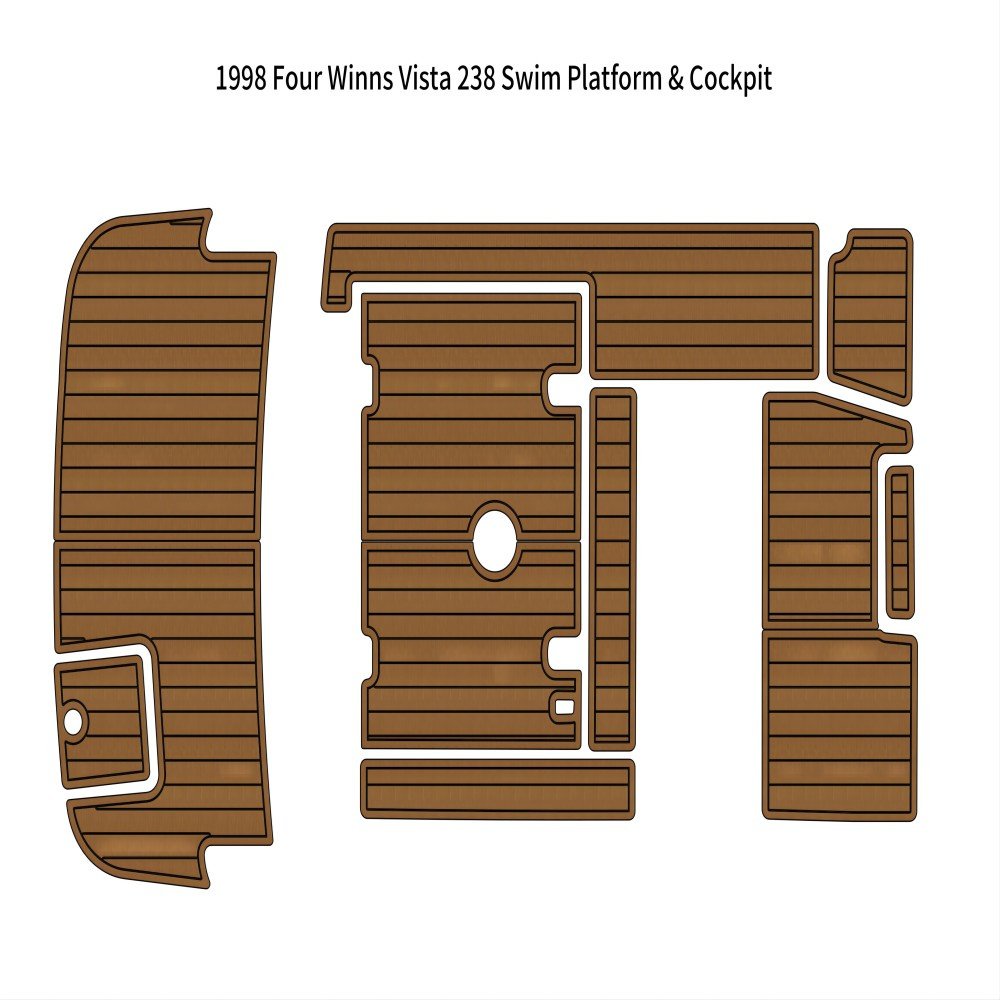 1998 Four Winns 238 Vista Swim Platform Cockpit Boat EVA Foam Teak Floor Pad Mat