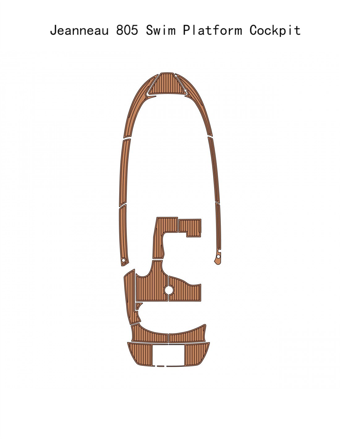 Jeanneau 805 Swim Platform Step Cockpit Boat Pad EVA Foam Teak Deck Floor Mat
