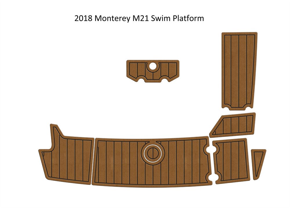 2018 Monterey M21 Swim Platform Step Pad Boat EVA Foam Faux Teak Deck Floor Mat