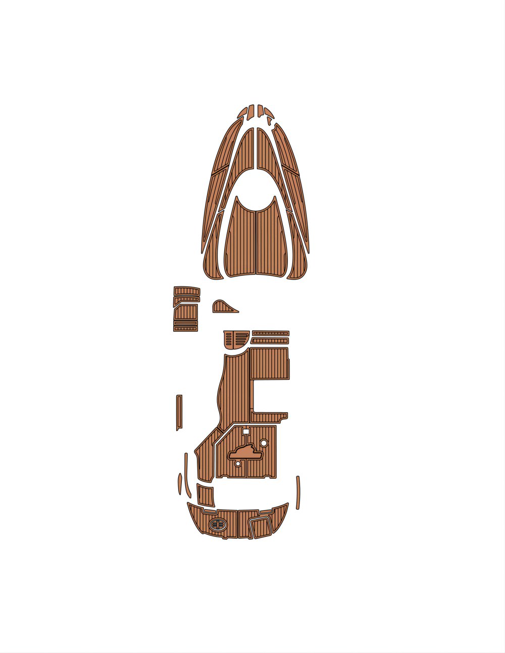 Monterey 270 CR Swim Platform Cockpit Pad Boat EVA Foam Faux Teak Deck Floor Mat