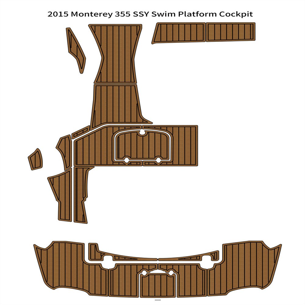 2015 Monterey 355 SSY Swim Platform Cockpit Pad Boat EVA Foam Teak Deck Floor