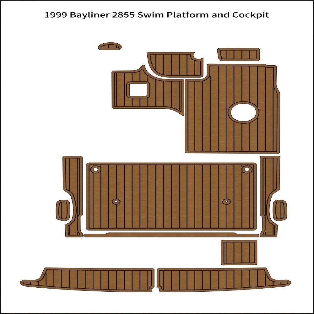 1999 Bayliner 2855 Swim Platform Cockpit Boat EVA Foam Teak Deck Floor Pad Mat