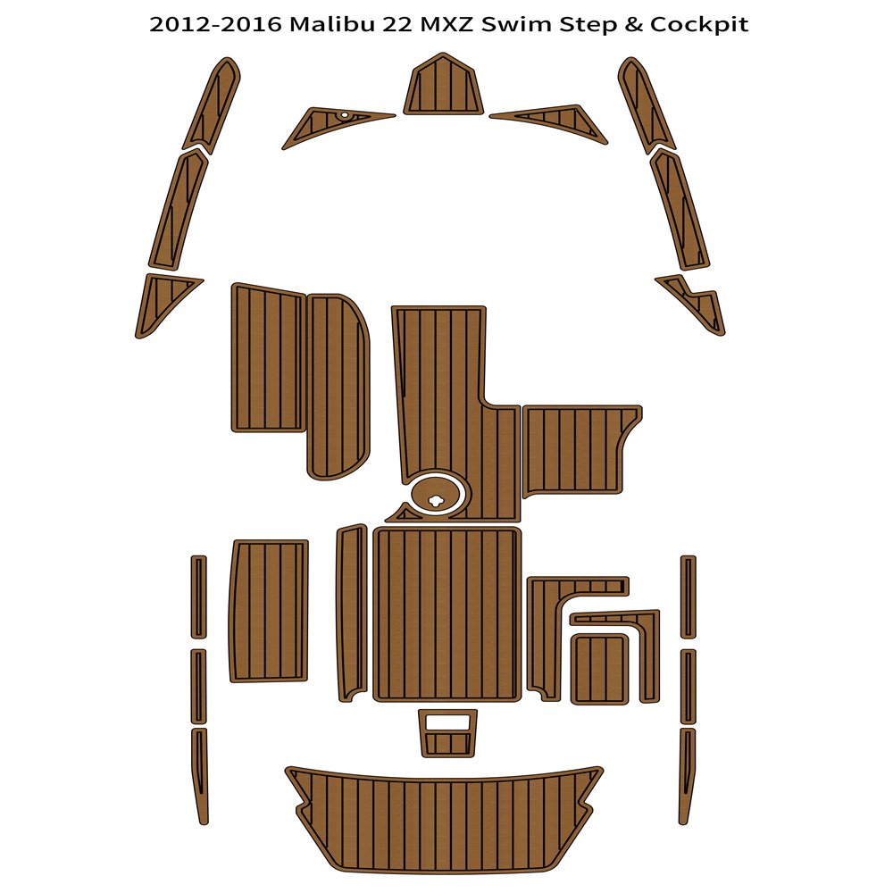 2012-2016 Malibu 22 MXZ Swim Platform Cockpit Pad Boat EVA Foam Teak ...