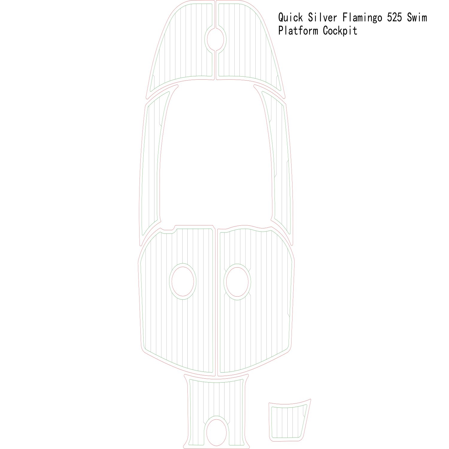 Quick Silver Flamingo 525 Swim Platform Cockpit Boat EVA Mat Teak Deck Floor Pad