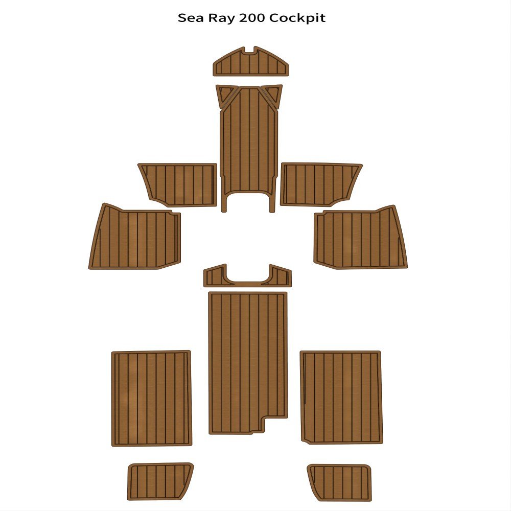 Sea Ray 200 Cockpit Pad Boat EVA Foam Faux Teak Deck Floor Mat Flooring