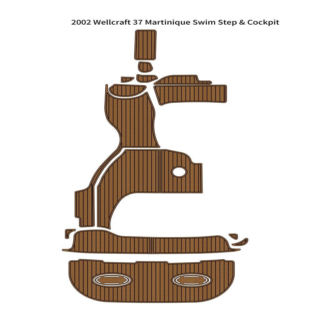 2002 Wellcraft 37 Martinique Swim Platform Cockpit Pad Boat EVA Teak Floor Mat