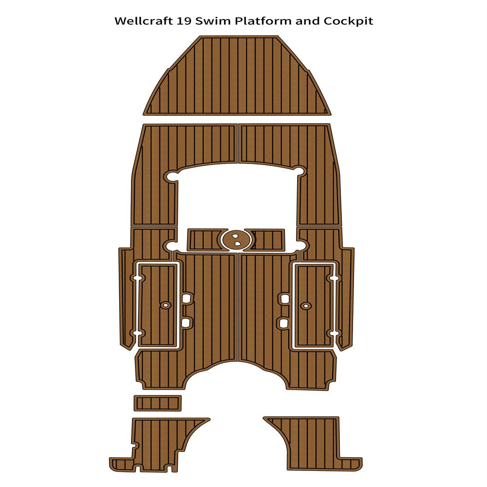 Wellcraft 19 Swim Platform Cockpit Mat Boat EVA Faux Foam Teak Deck Flooring Pad