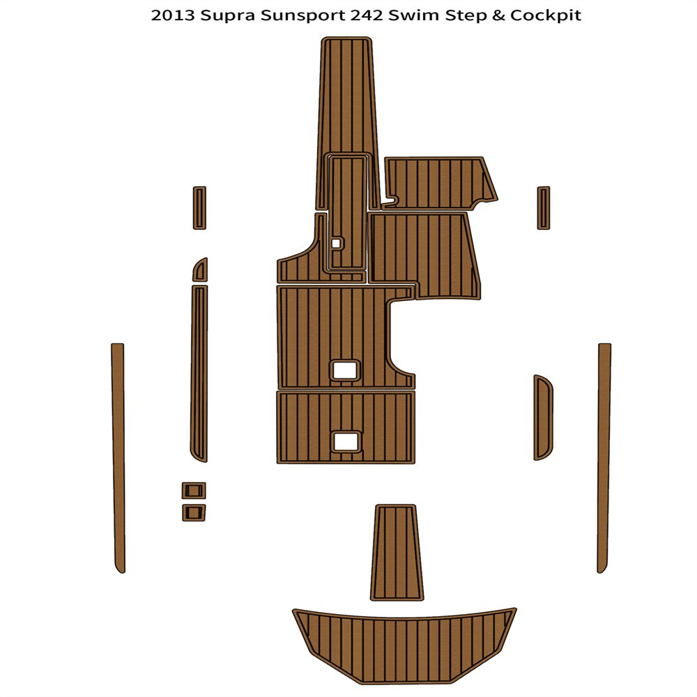 2013 Supra Sunsport 242 Swim Step Platform Cockpit Mat Boat EVA Teak Floor Pad