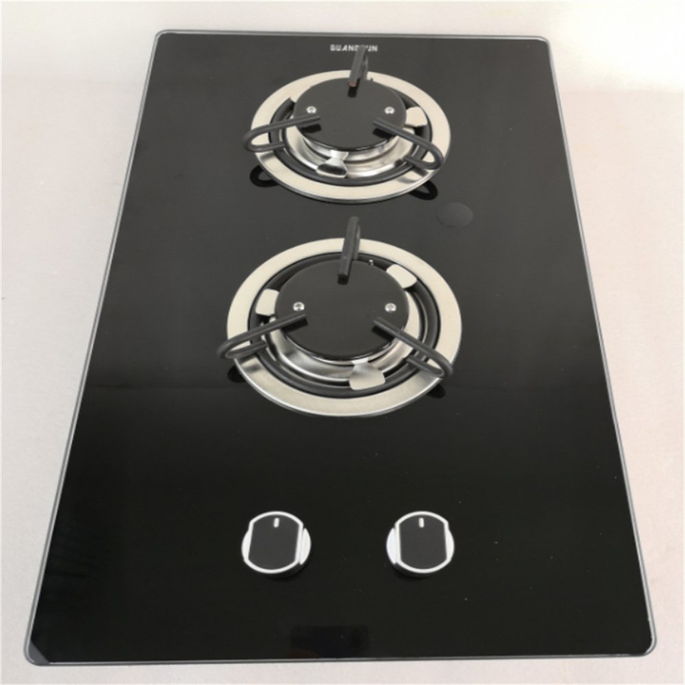 2 Burner LPG Gas Stove Hob Tempered Glass 500*300*70mm Boat Caravan RV GR-B004