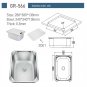 Stainless Steel Sink with Plastic Lid 280*380*136mm Boat Caravan RV GR-566