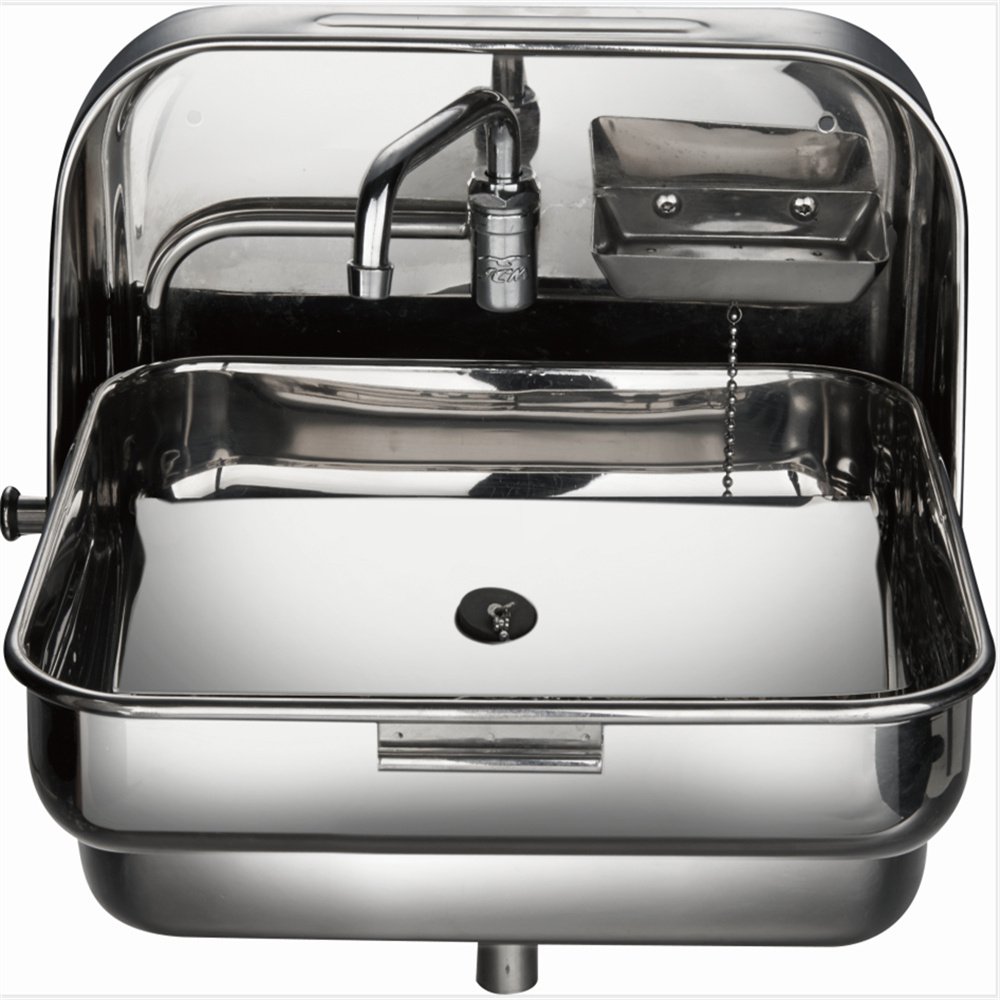 Stainless Steel Folding Sink with Integrated Faucet Caravan Camper Boat GR-595