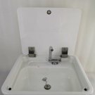 White Acrylic Sink Basin With Lid Top 445*400*145mm Boat Caravan Camper GR-Y009A