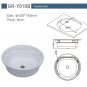 Round White Acrylic Sink Hand Wash Basin Ñ430*140mm Boat Caravan Camper GR-Y010B