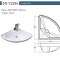 White Acrylic Sink Hand Wash Basin 330*330*120mm Boat Caravan Camper GR-Y330A