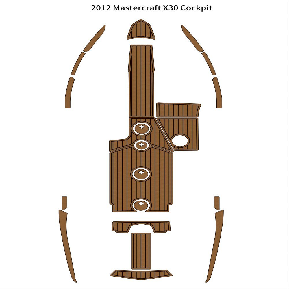 2012 Mastercraft X30 Cockpit Pad Boat EVA Foam Faux Teak Deck Floor Mat Flooring