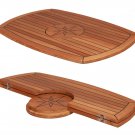 Barrel Folding Teak Table Top Star Inlay 300/610x940mm Marine Boat Yacht Caravan