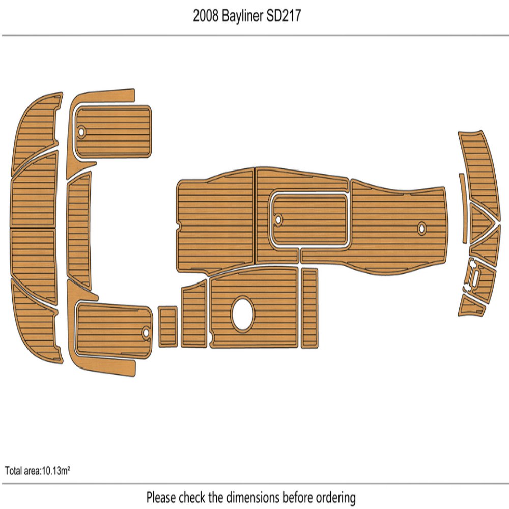 2008 Bayliner SD 217 Cockpit swimming platform 6mm EVA TEAK Non-slip mat SeaDek MarineMat Gatorstep