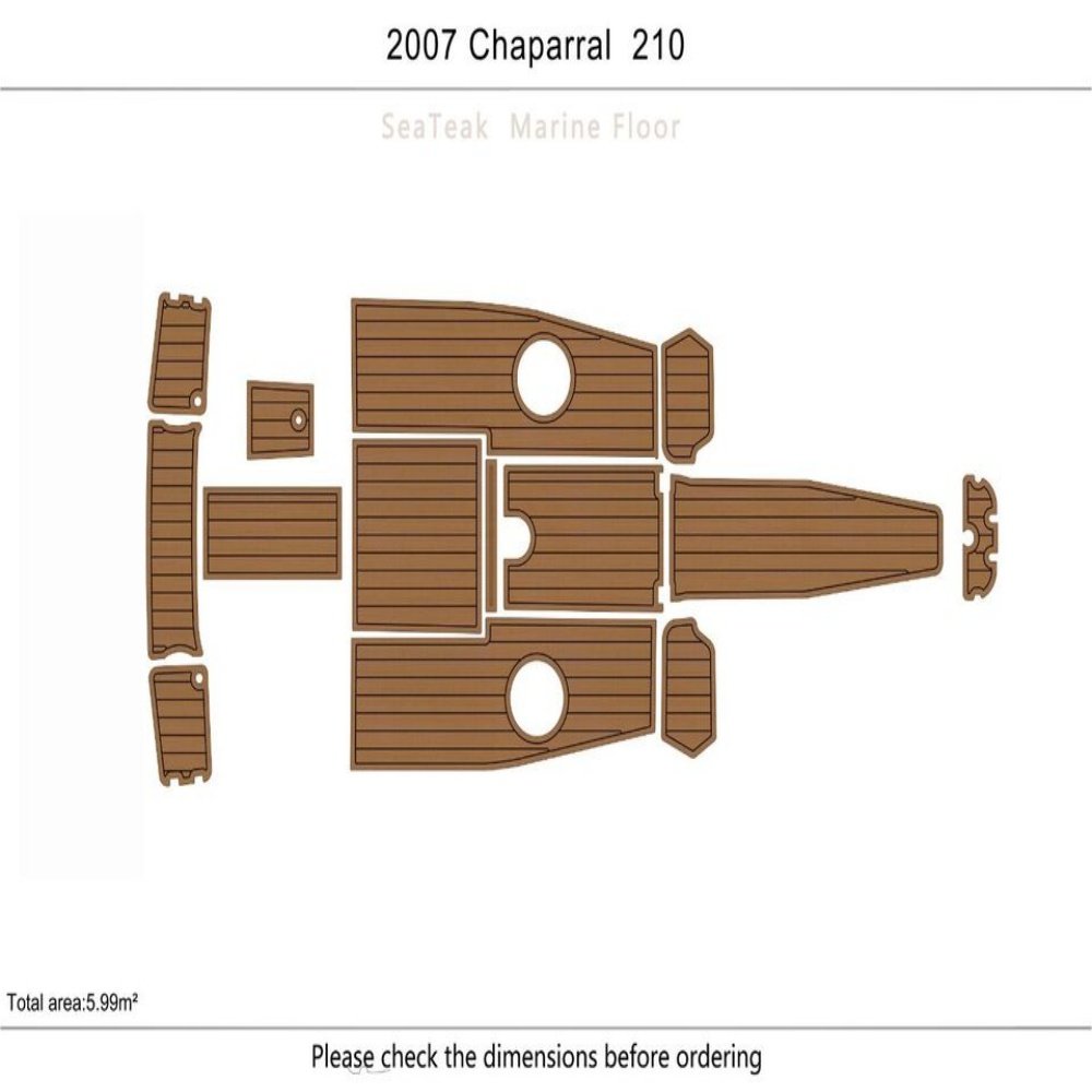 2005 CHAPARRAL 210 Cockpit & Swim Platform Pads 1/4" 6mm EVA FAUX Teak Decking SeaDek MarineMat