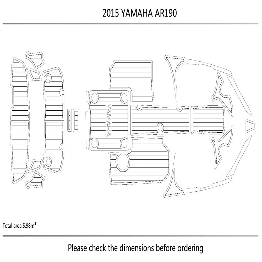2015 YA-MA-HA AR190 Cockpit Swimming platform 1/4" 6mm eva faux teak floor Mat