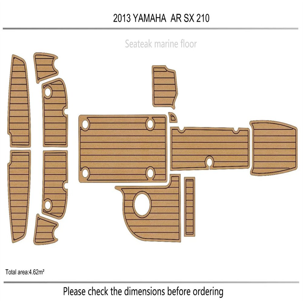2012-2016 YA-MA-HA AR SX 210 cockpit Faux teak Non slip floor 1/4" 6mm EVA fl Mat