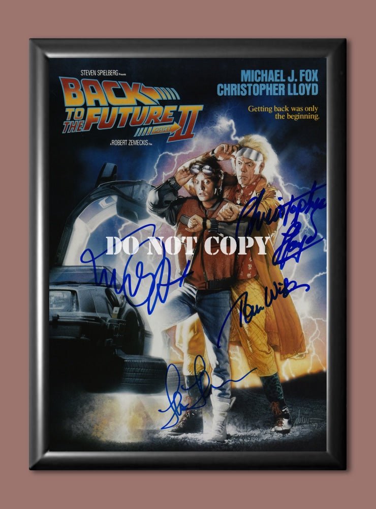 Back to The Future II Cast Signed Autographed Photo Poster A4 8.3x11.7"" MO1752A4