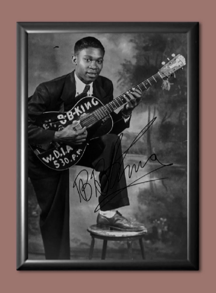 BB King Signed Autographed Photo Poster A2 16.5x23.4"" MU1404A2